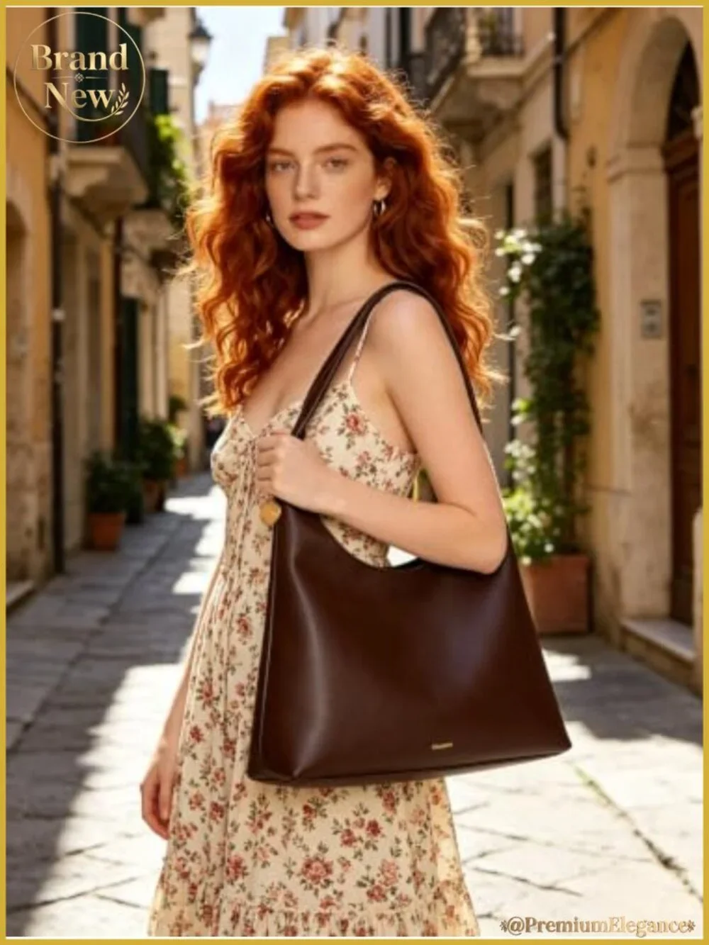 Vegan Leather Slouchy Hobo Bag Women Shoulder Tote Large Capacity Purses